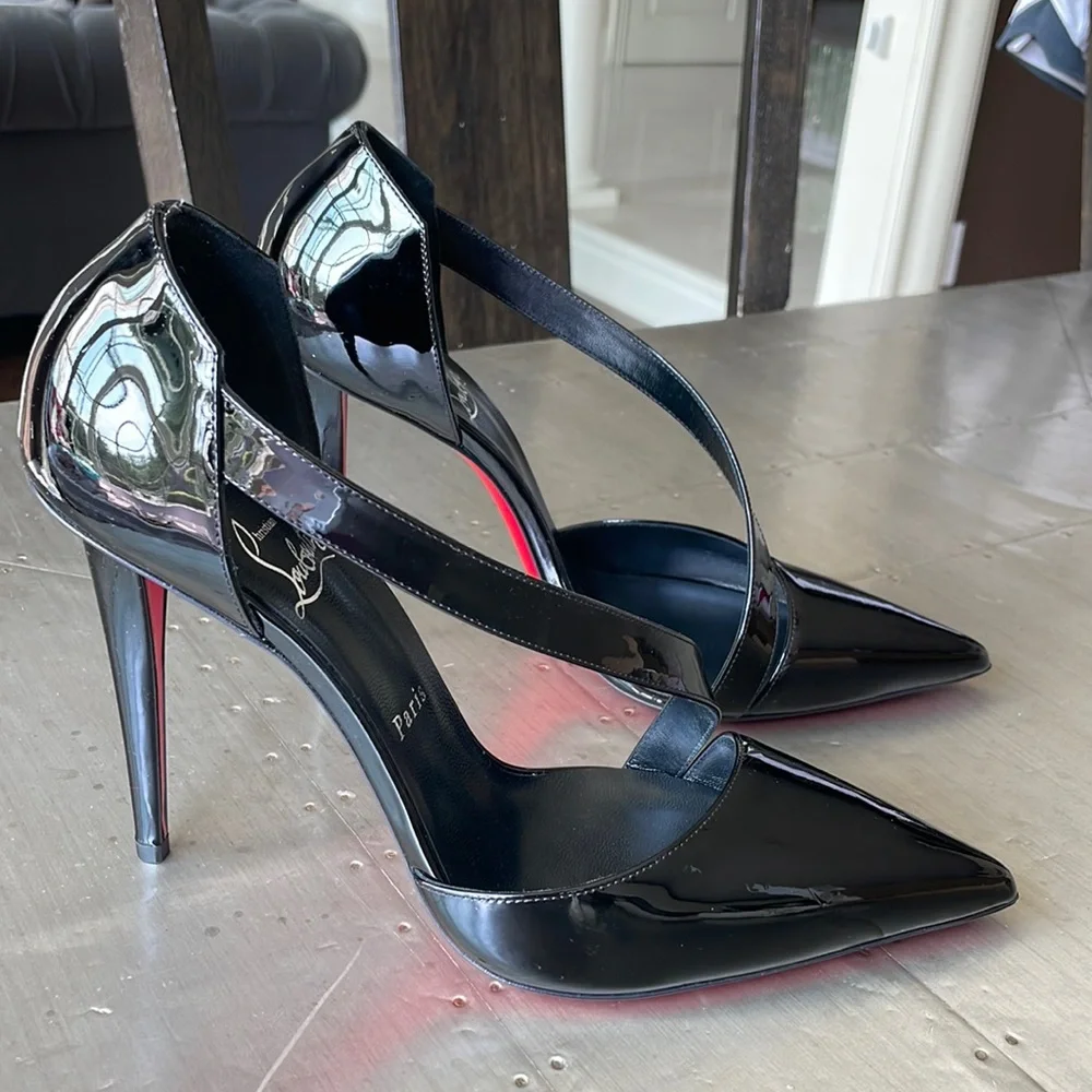 Christian louboutin ograde patent black stiletto sz 41